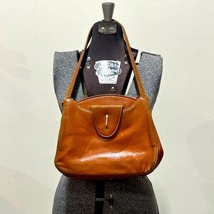 Orange-brown Leather Vintage handbag/purse